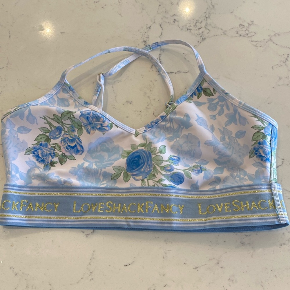 LOVESHACKFANCY blue Kylin bra euc